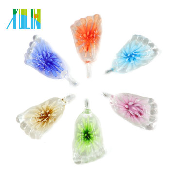 New Design Statement Inner Flower Lampwork Glass Pendants 12pcs/box, MC0094